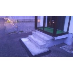凍上してひびの入った階段を補修