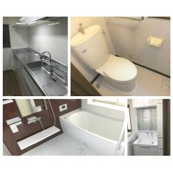 今回の水回り４点(キッチン、浴室、洗面、トイレ)の工事は　建物が木造ではなかったため
よくある木造戸建て住宅の水回り工事よりもきをつけなければならない点が多々ありました。
メーカーや職人さんの協力のもと、現場確認がしっかりでき、お客様に説明できたことが信頼感につながったのだと思っています。
