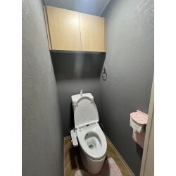 便器交換、壁天井クロス、床クッションフロア、工事費込みで132000円です。別途、シャワートイレ、ドア交換、アッパーキャビネットの交換工事も行いました。トイレ丸ごとで30万円弱のご予算です。
