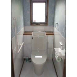 設備、壁、床のトイレ空間リフォームです。