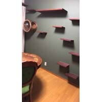 リビングをシックなお色のクロス、お洒落なキャットステップに。