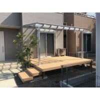 ウッドデッキとテラス屋根設置工事