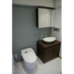 余分な装飾のない、シンプルなデザインのトイレ空間に仕上がりました