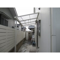 裏側の木製フェンスを樹脂製フェンスに交換&物置新設