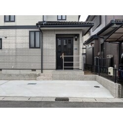 アプローチ解体、ポーチ造作、駐車場土間コンクリート打ち