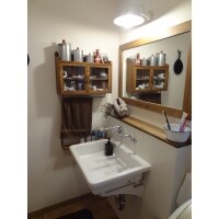 かわいらしさを重視した洗面室