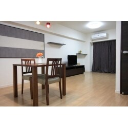 和室と洋室が1室ずつある2DKの間取りから洋室とDK空間をひとつにまとめた1LDKへ。
システムキッチンを交換し、ダイニングとの間には仕切り代わりに高さが99cmのハイカウンターキャビネットを設置。ユニットバス、洗面化粧台、トイレと給水給湯管も交換しました。独立した部屋として残した和室は洋室へ変更し、押入はクローゼットへ変更。ショールームで展示をご覧になったことで、エコカラットもリビング・トイレ・玄関の3ヶ所へ採用しました。