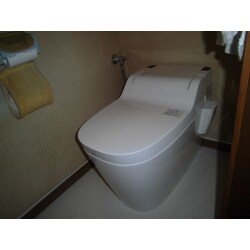すっきりとしたタンクレスのトイレになりました。