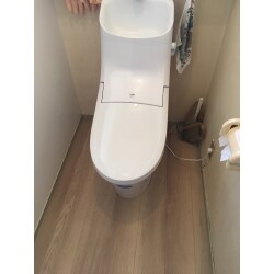 トイレの入れ替えと同時にクッションフロアを変えてきれいになりました。