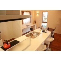 朝食はカウンターキッチンで