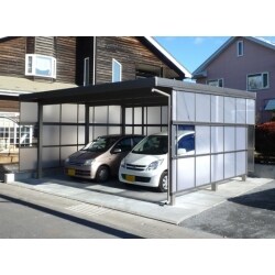 土留め工事・駐車場工事に合わせて、古い車庫を撤去してカーポートを設置しました。