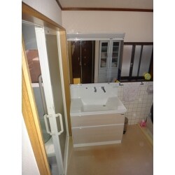 施工後の洗面台
