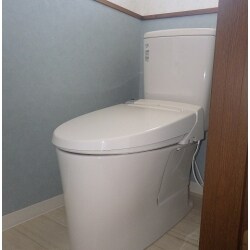 フチレス形状が魅力で、汚れが付きにくく、強力洗浄をしてくれるのでお掃除も楽々です。超節水タイプのトイレですので、環境にやさしく経済的です。使用商品【ＬＩＸＩＬ：アメジュＺ＋ＫＡシリーズ】