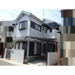 外壁塗装工事、屋根葺き替え工事、ベランダ床防水工事、樋取替え工事他、外回りをすべて新しくされました。
