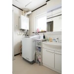 空間を圧迫していた電気温水器がなくなり、洗面室がすっきり。
