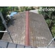 車庫の屋根は劣化が著しく塗装は断念し、葺き替えへ。