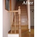 お年寄りの2人暮らしのご自宅なので、階段の勾配がきつく、手摺を使っても上り下りが大変でした。
今回、階段数・高さを調整し、角度を緩やかにして、上り下りしやすく施工しました。 