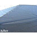 今回、省エネ屋根用パラサーモという遮熱塗料で施工させて頂きました。 太陽光を反射し、熱を遮り、室内の温度を抑て快適な環境を実現します。