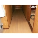 廊下は、1階・2階ともに床材を張りました。
床材は、台所で使用した床材と同等機能の 大建工業　ダイハードＮ　を採用しました。
耐傷性に強く、ノーワックス表面の床材です。