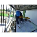 大屋根下屋根を日本ペイントシリコン塗装(遮熱塗料）にて３回塗りました。