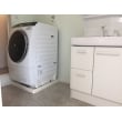 間口750の洗面台と640サイズの洗濯機パンを設置しても余裕のあるゆったりとしたスペースです。