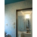 洗面室を浴室の色を合わせることで統一感のある空間になりました
