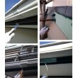 破風板、軒天、雨樋も丁寧に塗装します。軒天には防カビ塗装します。