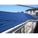 ２液弱溶剤シリコン系屋根用高日射反射率遮熱塗料サーモアイＳｉで塗装仕上げ