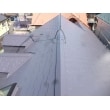 ２液弱溶剤シリコン系屋根用高日射反射率遮熱塗料サーモアイＳｉで屋根塗装仕上げ
