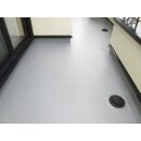 東日本塗料㈱フローン床材の色：フォックスグレーで防水処理施工