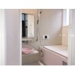 可愛らしいピンクの浴室はタカラスタンダードのミーナ。