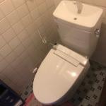 トイレ交換工事 隅付きタンクから密結タンクへ
