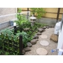 和室の前にちょっとした和風庭園を造ってみました。