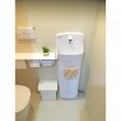 手洗いは、アラウーノの収納も付いている手洗いカウンター。
カウンターは小物も置けるので便利です。