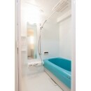 ビビットなカラーのバスタブが印象的なトクラスのシステムバス「VITAR」。うつくし浴槽と命名された人造大理石のバスタブは、丸みを帯びた柔らかなラインで作られており、ゆったりと入浴を楽しめる。