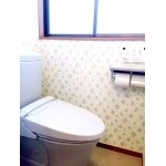 古く冷たい印象だったタイルのトイレが可憐な広々空間に変身！