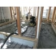 防湿シート、配筋、コンクリート打設でベタ基礎へ。建物の基礎からしっかりと耐震改修。