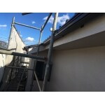 雪で傾いた樋を交換
