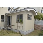 増築した子供部屋の外壁。母屋との一体感を目指しました。