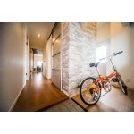 玄関のロードバイクスペース