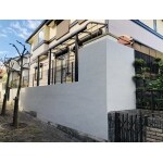 角地の家の周りの塀を補修後ラジカル塗装