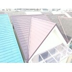 大阪市　急勾配屋根スーパーガルテクトへ重ね葺き工事
