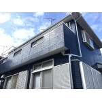 外壁を紺ベースに白のアクセントで爽やかにイメージチェンジ