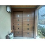 両開き玄関ドアを引戸にカバー工法で取替え