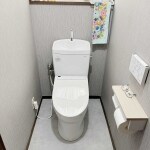 落ち着いた雰囲気のトイレ空間を演出できる施工をいたしました