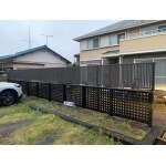 立ち木の伐採　目隠しフェンス設置工事
