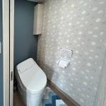 エコで快適。グレートーンにアクセントが映えるトイレリフォーム