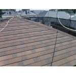 波型スレート屋根材から金属屋根への葺き替え。