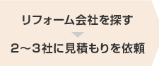 リフォーム会社を探す→２～３社に見積もりを依頼 