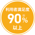 利用満足度90%以上